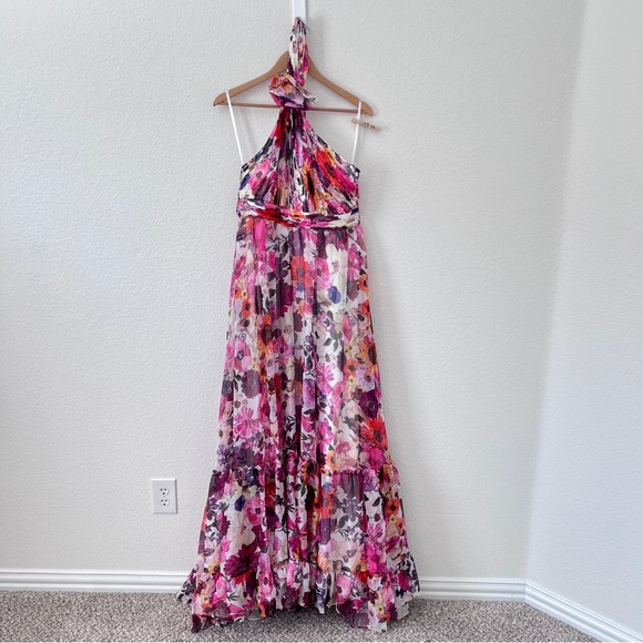 NEW Mac duggal white pink red Floral gown size 10 - Picture 5 of 16